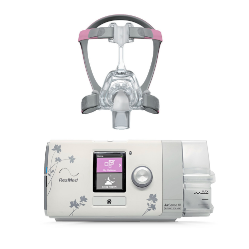 RESMED AIRSENSE™ 10 AUTOSET™ FOR HER AUTO CPAP MACHINE WITH HUMIDAIR™ HEATED HUMIDIFIER & MIRAGE FX FOR HER CPAP MASK (MODEM INCLUDED)