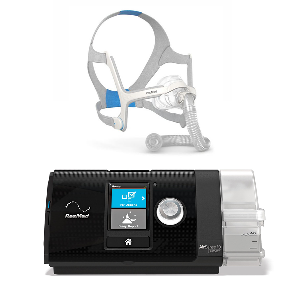 ResMed AirSense™ 10 AutoSet Card-to-Cloud CPAP Machine with HumidAir™  Heated Humidifier w Heated Tube and 6 Pack of HypoAllergenic Filters *** -  RMS CPAP